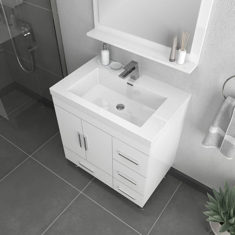 Ripley 30 Inch Modern Bathroom Vanity With Drawers White