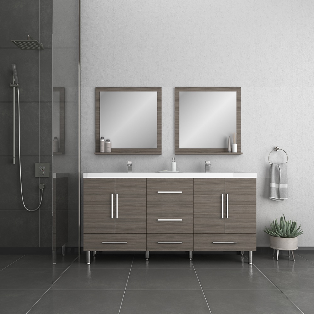 Alya Bath Ripley 67 Inch Freestanding Double Modern Bathroom Vanity Gray Alya Bath