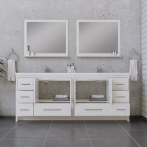 Alya Bath resellers love our modern double bathroom vanities.