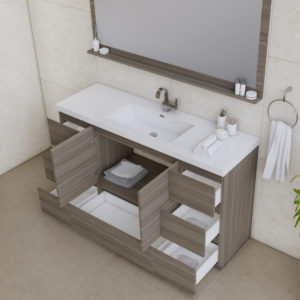 Alya Bath Paterno 60 inch Single Bathroom Vanity, Gray